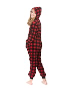 Big Feet Pajamas - Venta al por mayor Enterizo - Niños - Pijama mono con capucha en forro polar a cuadros de búfalo2