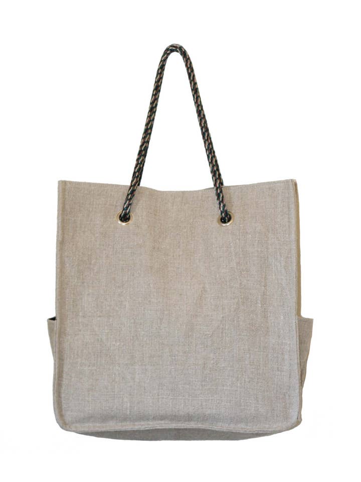 Weekend Tote (hemp and denim) for wholesale by Mei vintage