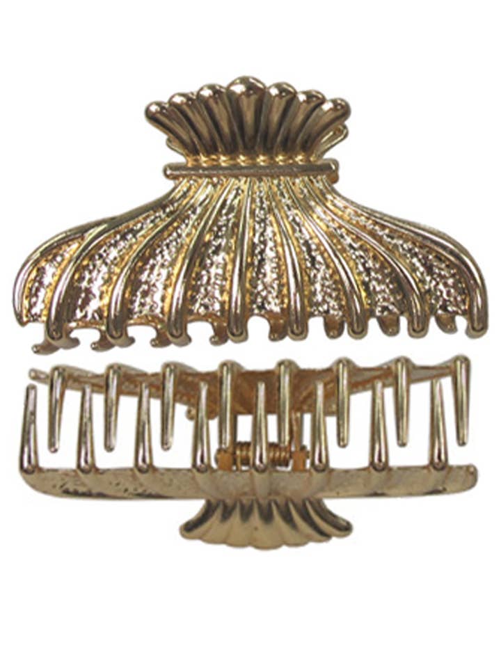 Vintage Maximal Pebble Texture Gold Metal Alloy Hair Claw for wholesale by Cap Zone