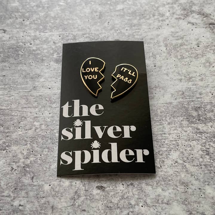 The Silver Spider - Wholesale Lapel Pin/Button - I love you it’ll Pass Fleabag Enamel Lapel Pin Set valentine1