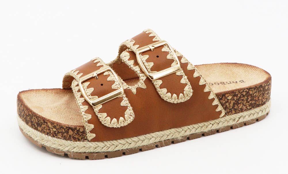 Andrea Bijoux - Wholesale Sandals - Women's - PLATFORM CORK RAFFIA TWO BUCKLE STRAP3