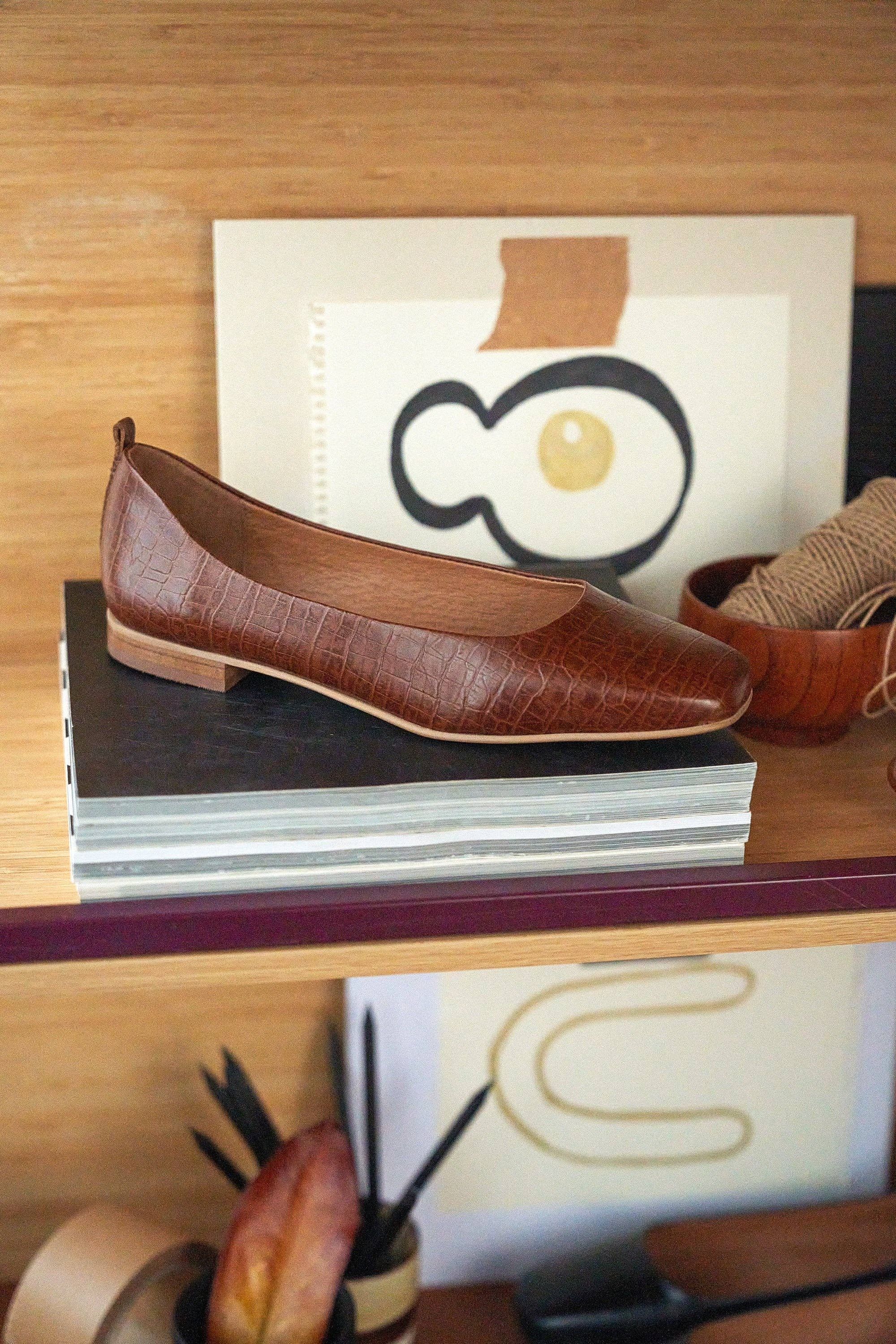 Sofia Godinho - Wholesale Flats - Women's - Croco Camel Ballerinas0