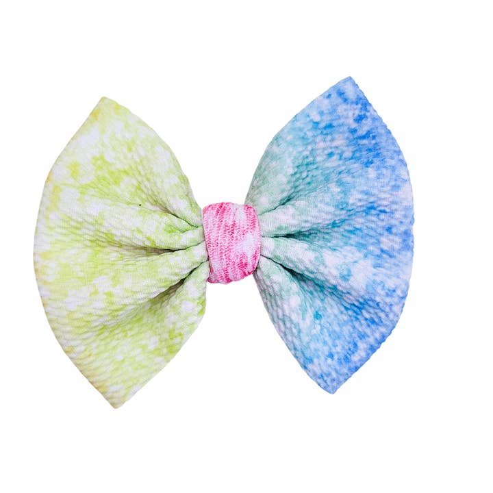 Sophia Hair Bow - Rainbow Splatter for wholesale by Caylee & Co