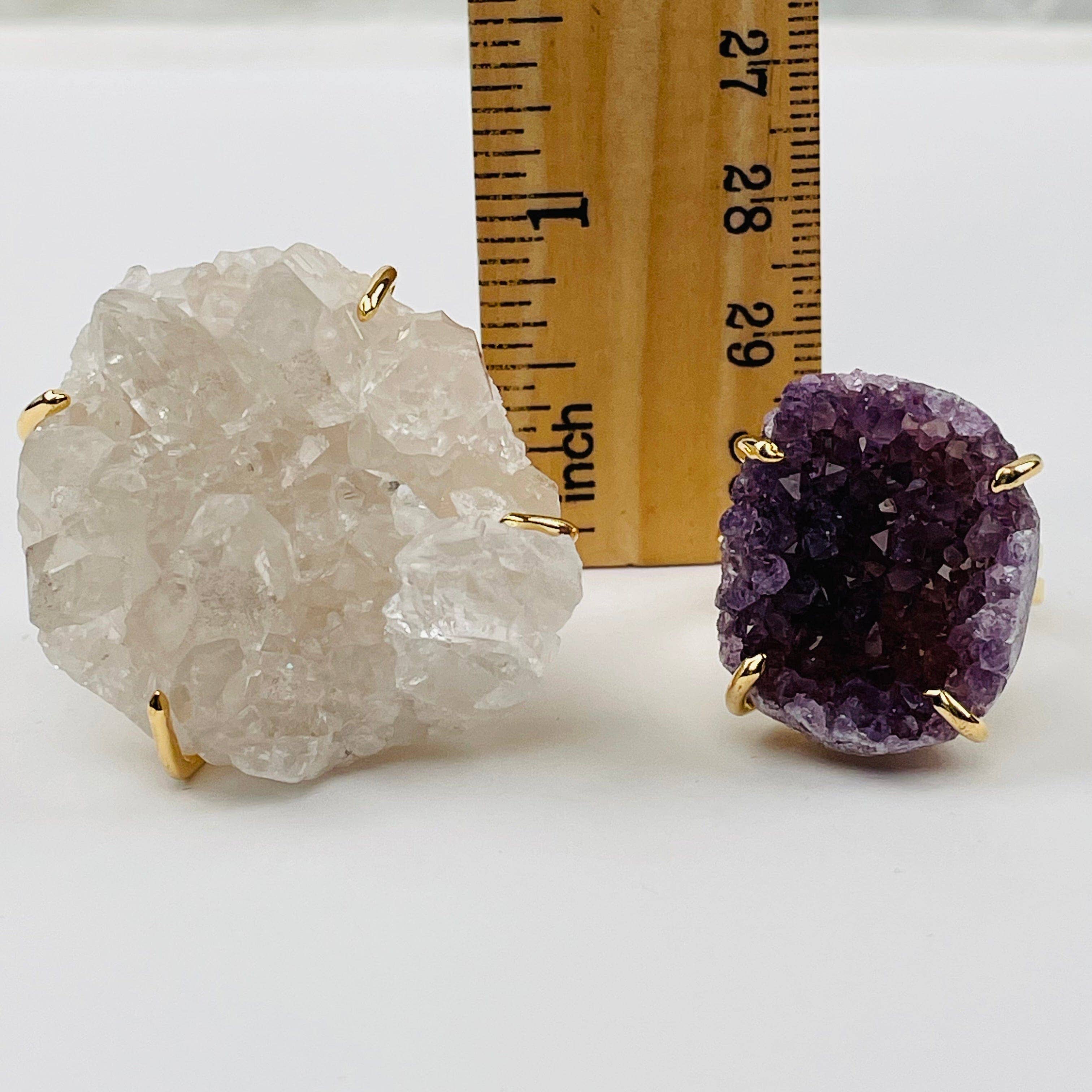 Rock Paradise - Wholesale Cocktail/Statement Ring - Crystal Cluster Ring Amethyst Citrine Crystal Quartz -4