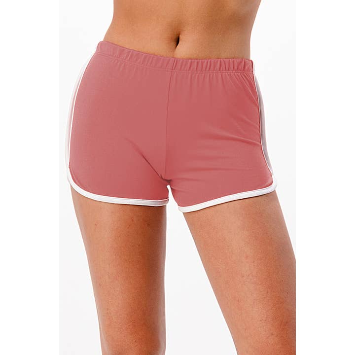 Lime All the Time – Engroshandel Shorts – Kvinder – Ensfarvet Shorts med Hvid In-Seam Piping9