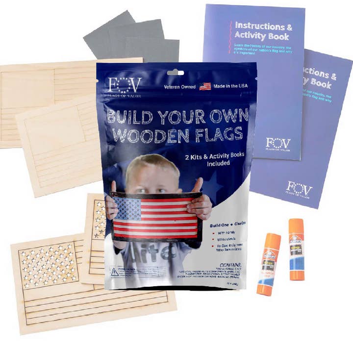 Kid's American Flag Build Kit for wholesale by Flags of Valor