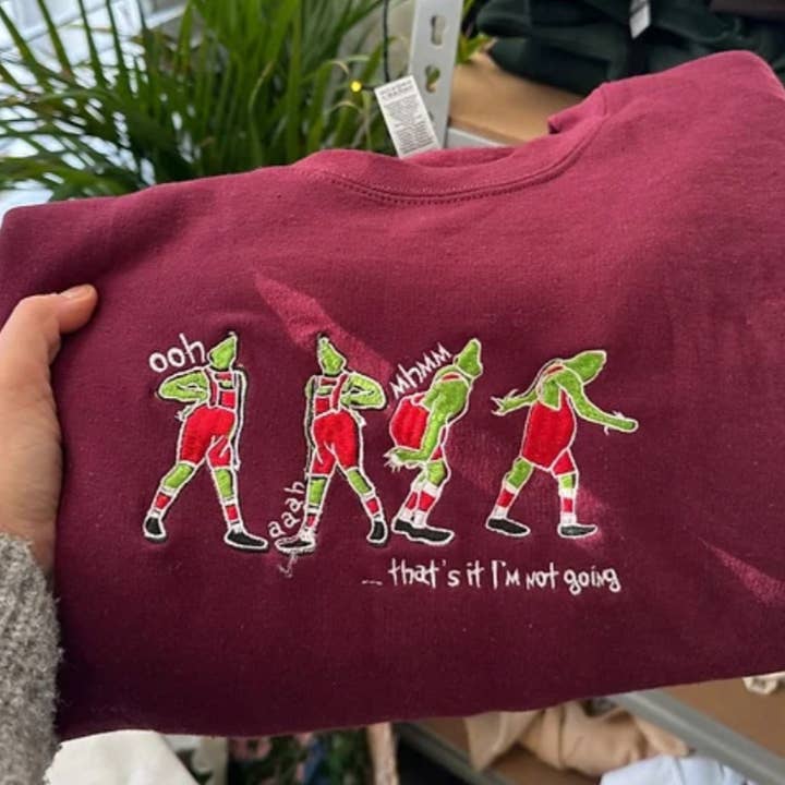 NufNuf Creations - Wholesale Sweatshirt - Unisex - grinch embroidered crewneck sweater 1