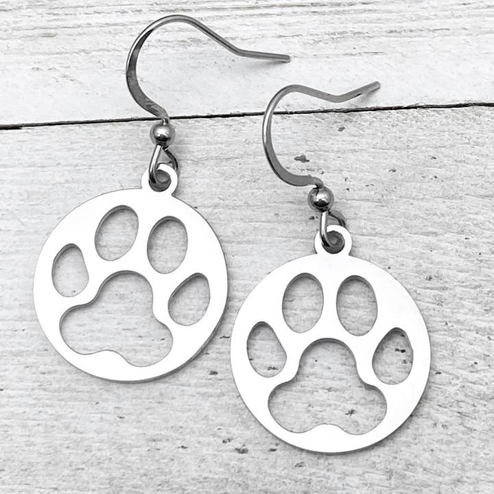 Furry Friend Earrings, Paw Print Earrings for wholesale by Be Inspired UP