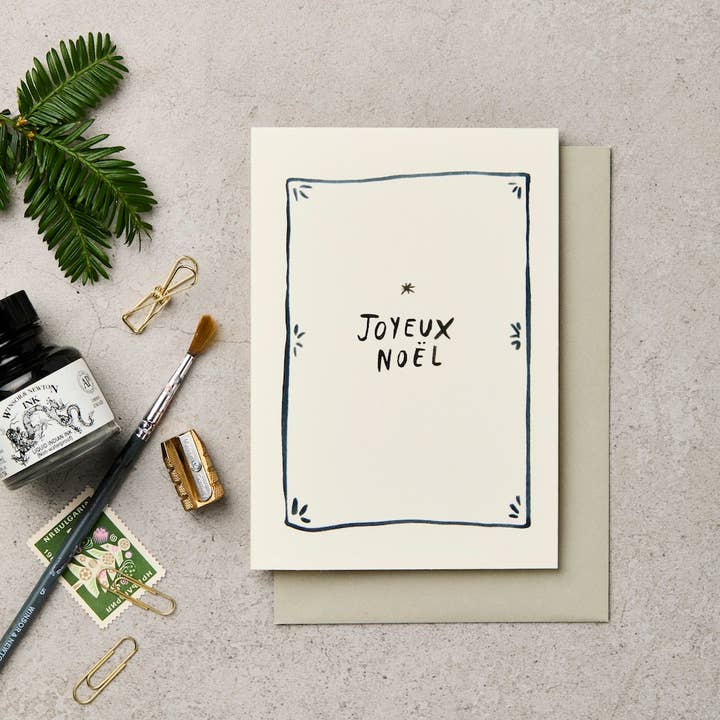 Katie Leamon - Wholesale Christmas Card - Pack of 6 Joyeux Noel Christmas Cards