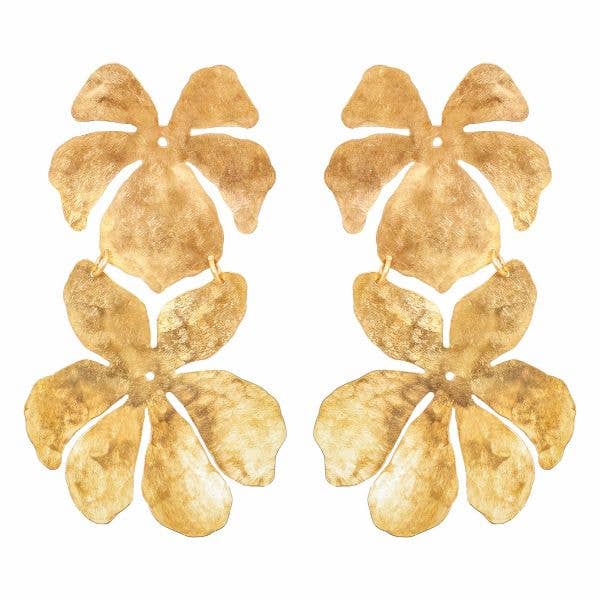 Orecchini Grand Tahiti Flower in oro per la vendita all'ingrosso da parte di We Dream in Colour