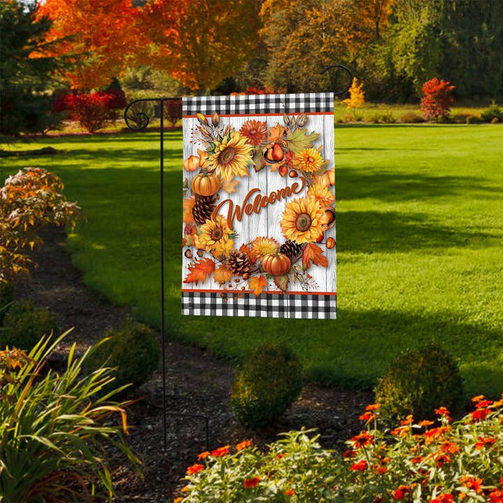 Briarwood Lane - Wholesale Flag - Welcome Fall Wreath Garden Flag2