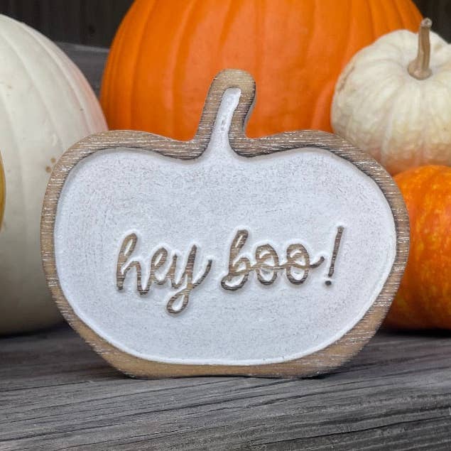 CA-5097 - Citrouille sculptée Hey Boo Halloween pour la vente par Collins Painting & Design