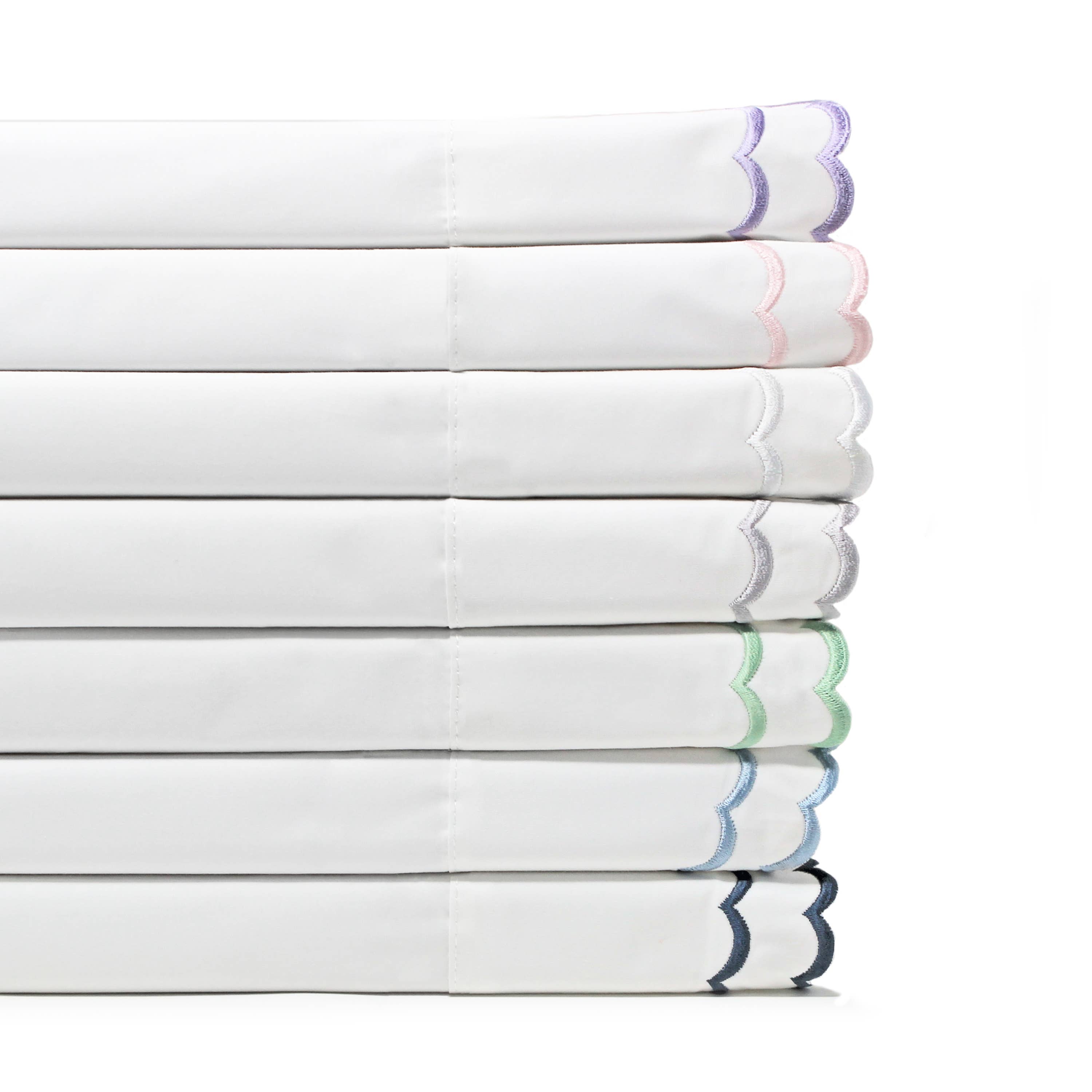 Mélange Home - Vente Housses de couette - Ensemble de housse de couette en percale de coton brodé à double festons8