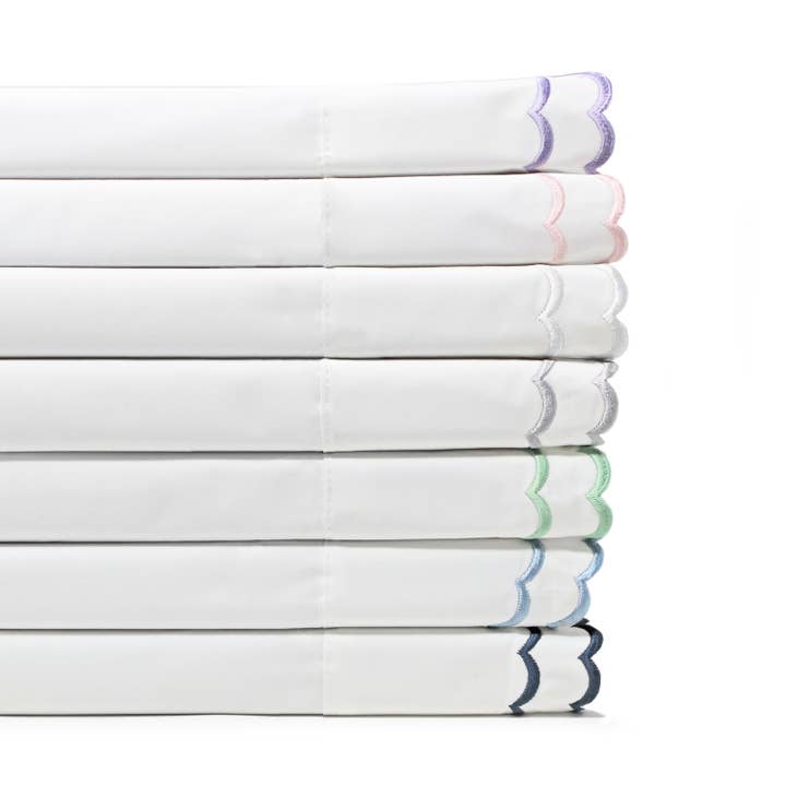 Mélange Home - Wholesale Duvet Cover - Double Scallop Embroidered Cotton Percale Duvet Cover Set8