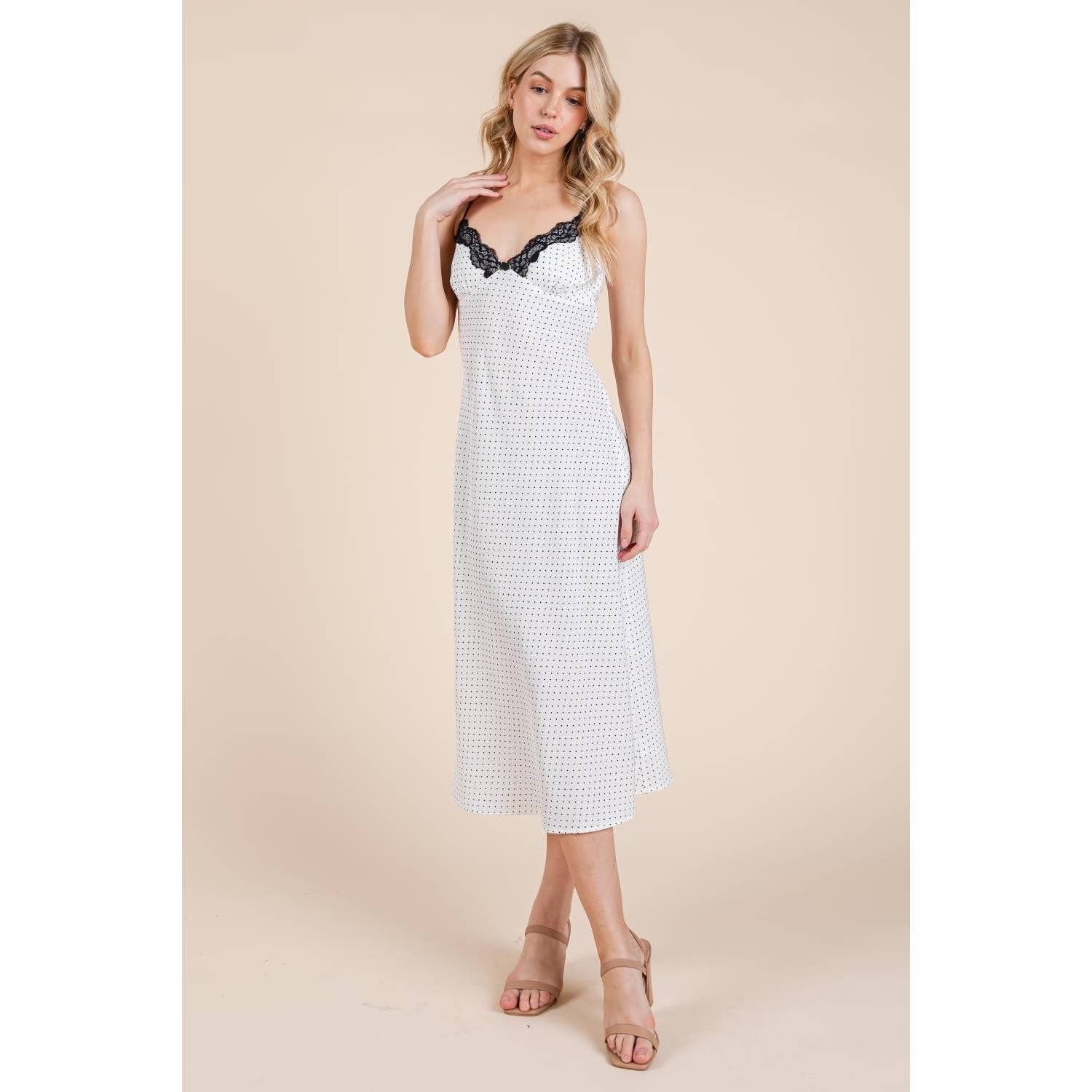 Honey Mango - Wholesale Dress - Women's - Polka dot midi dress3