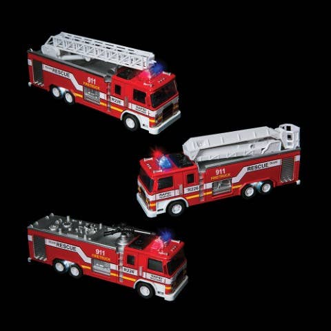 The Toy Network - Wholesale Toy Car/Truck - Kids - 7" Diecast Pull Back Lgt/Sound Fire Engine 1:32 Scale1