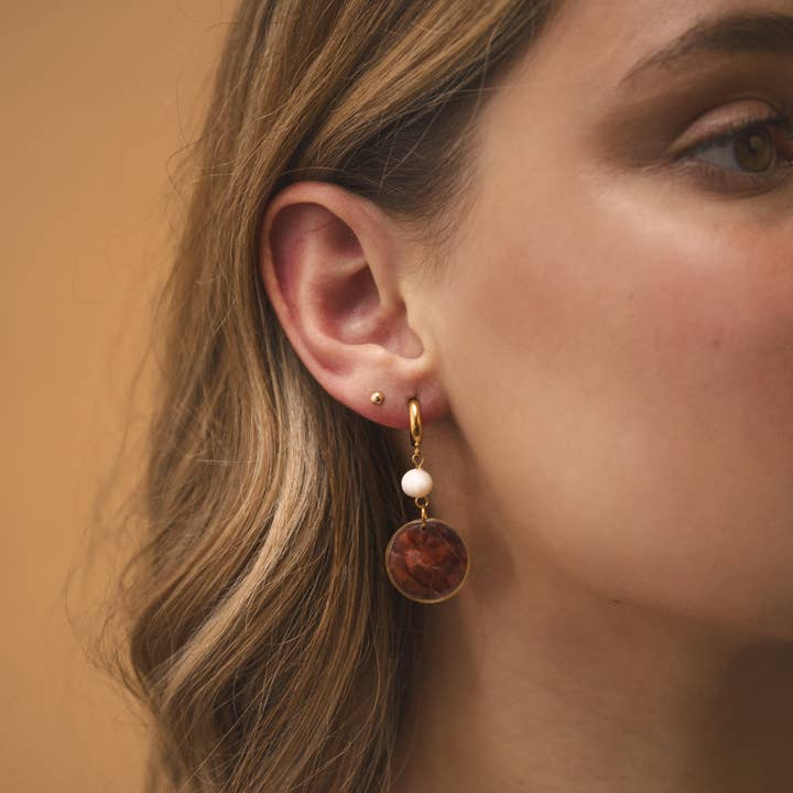 Celestia Stud Huggie Duo Disc for wholesale by Aether & Nox