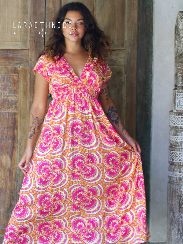 Lange jurk Berénice voor wholesale door LARA ETHNICS