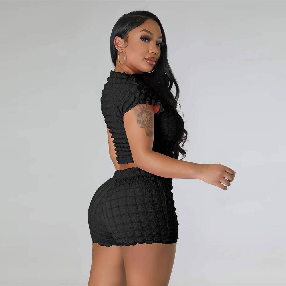 Fashion Combination – wholesale Top & skirt set – Women's – bubble set casual sleeve women sets3