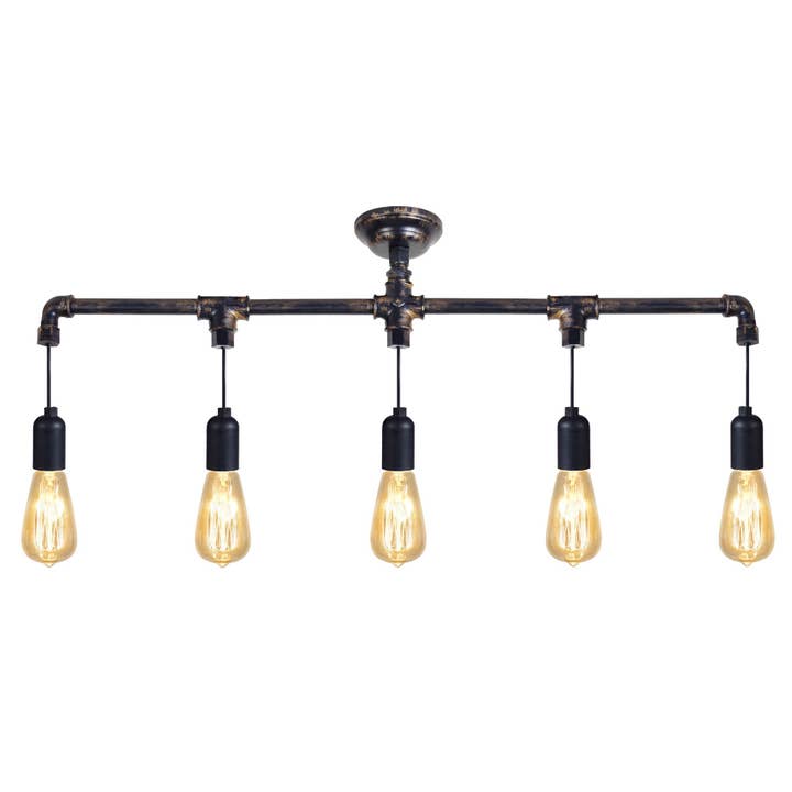 Tosel Shop - Wholesale Chandelier/hanging light - HYDRAULIK - Black Metal Bar Ceiling Light