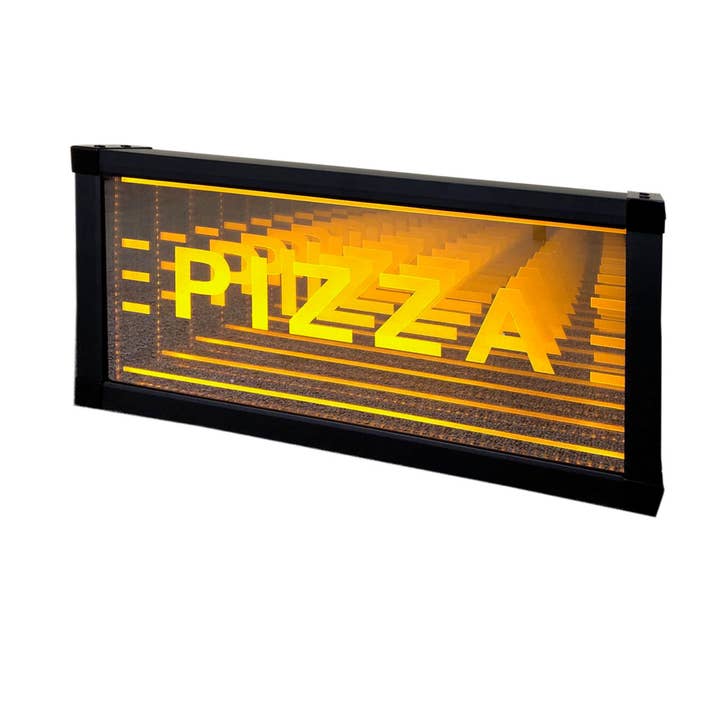 FIXTUREDISPLAYS - Wholesale Neon Sign - Bright LED "PIZZA" Sign Static Neon Light Tunnel Lamp Infinity Light Mirror Light Frame 18117