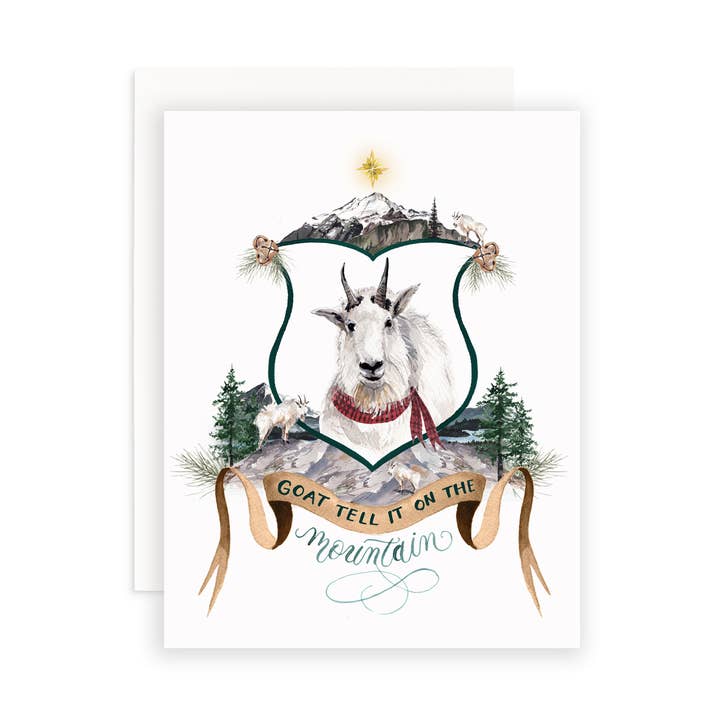 Cami Monet - Wholesale Christmas card - Goat Tell it on the Mountain Christmas Greeting Card0