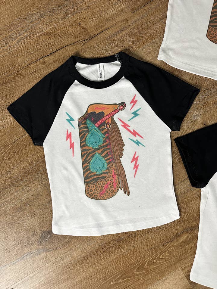 Funky Chaps Baby Tee for wholesale by Gunpowder and Glam Boutique