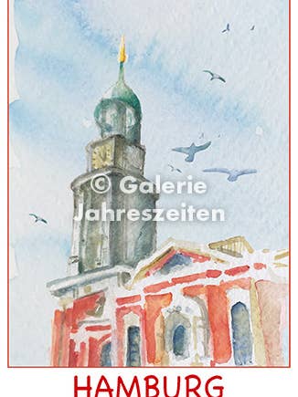 Hamburg Michel Klappkarte für den Großhandel von Karen Utermann Galerie Jahreszeiten