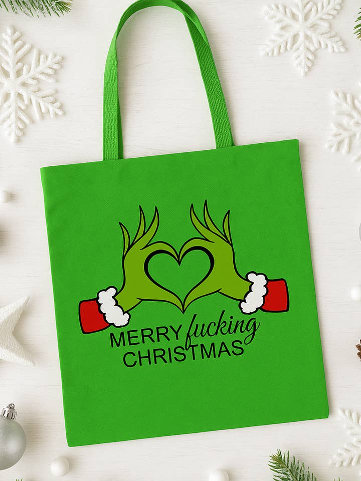 Grinch Merry Fcking Christmas Tote Ba for wholesale by Lunastry