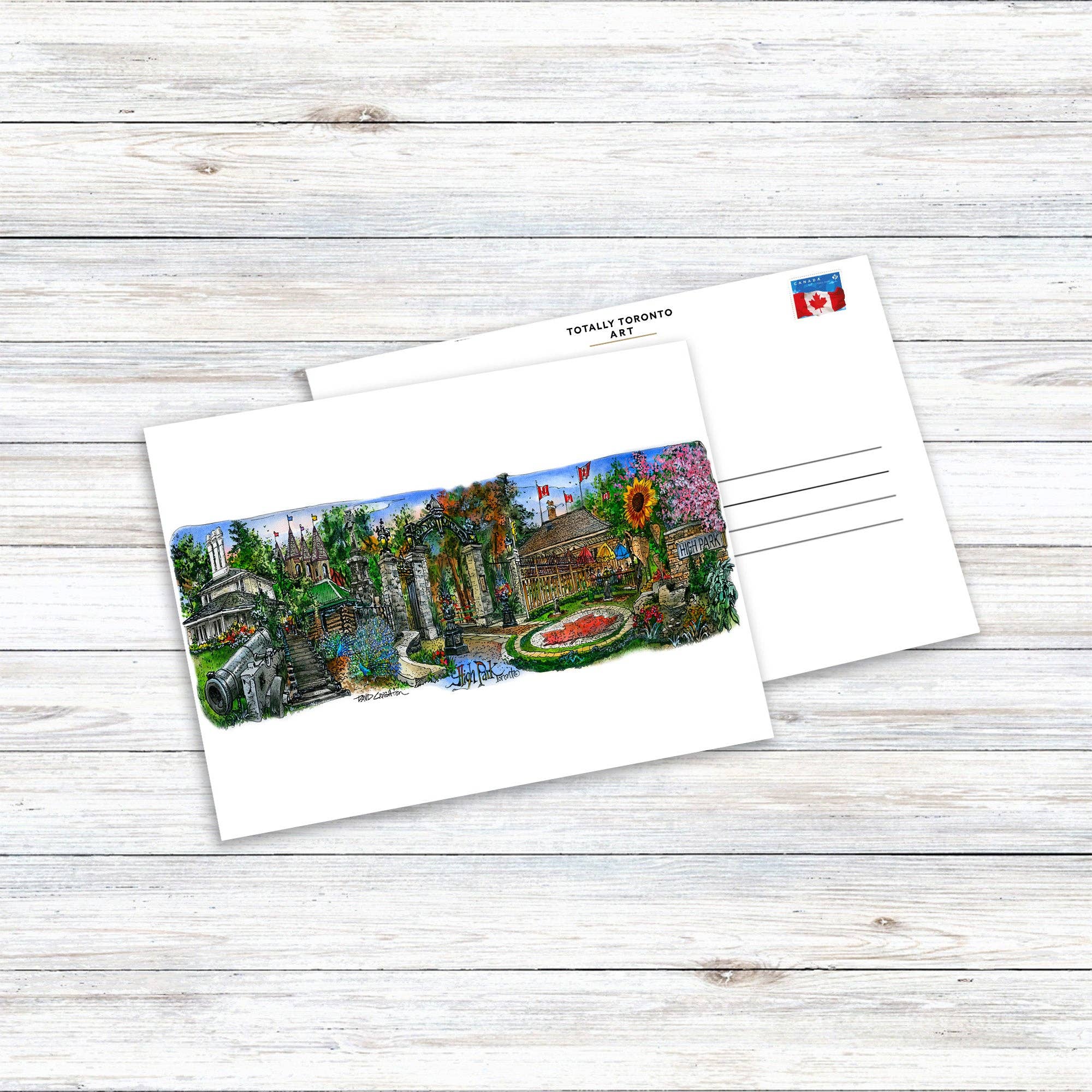 Totally Toronto Art/Sassy City Studio - Wholesale Postcard - High Park Toronto Postcard | Souvenir Toronto Postcards0