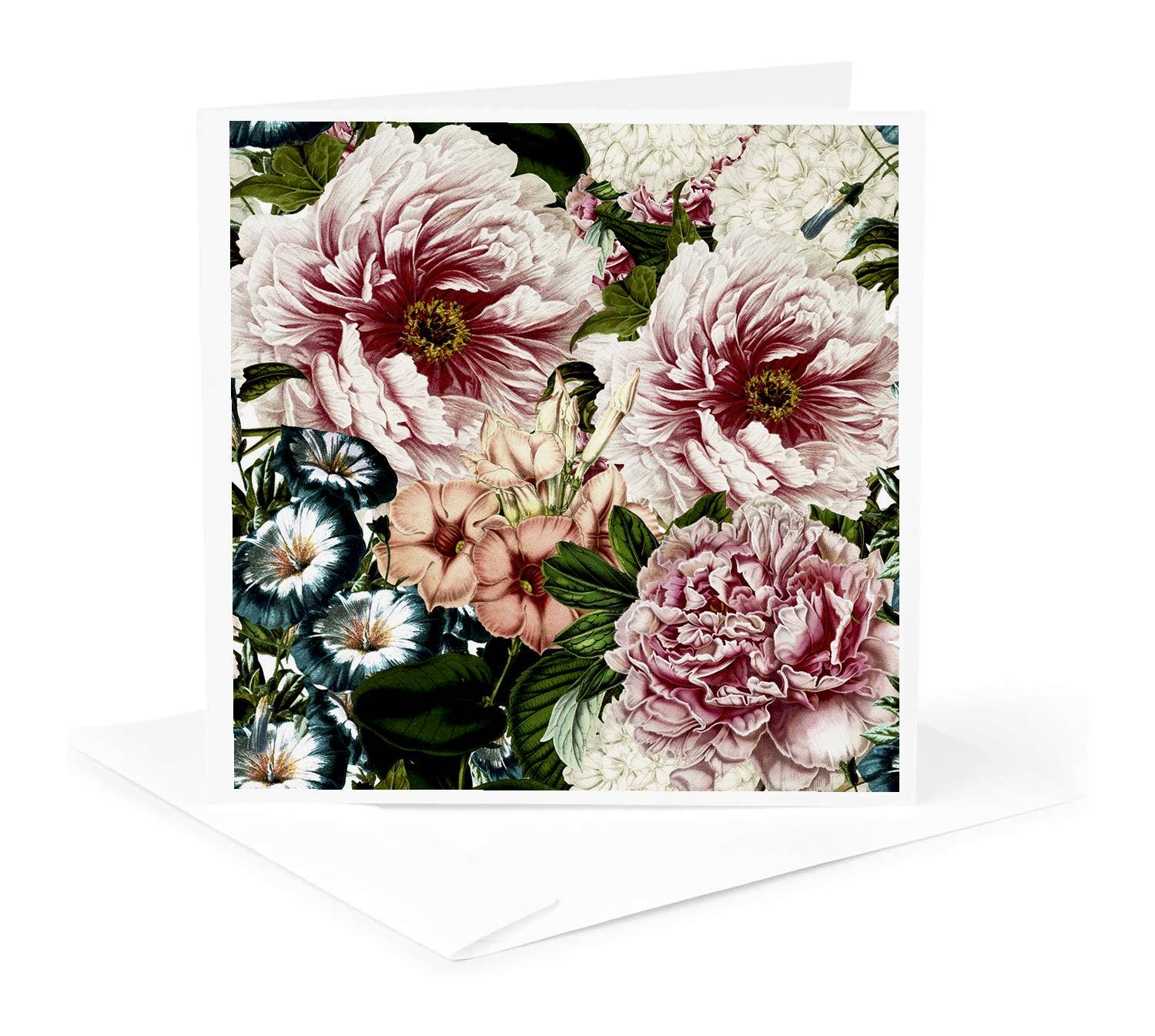 3dRose - Wholesale Everyday Greeting Card - 3dRose, Victorian Luxury Vintage Black Peony Flower Watercolor Summer Pattern, Greeting Card0
