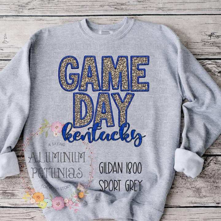 Aluminum Petunias - Wholesale Sweatshirt - Women's - Game Day Faux Embroidery Graphic Tee20