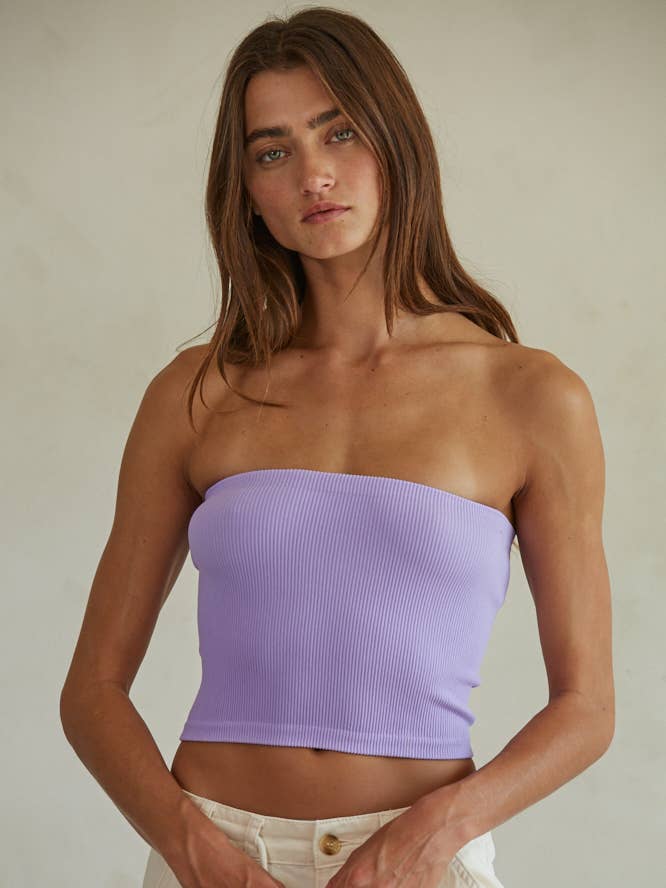 By Together - Wholesale Bustier - Women's - S1169N | Seamless Ribbed Tube Top