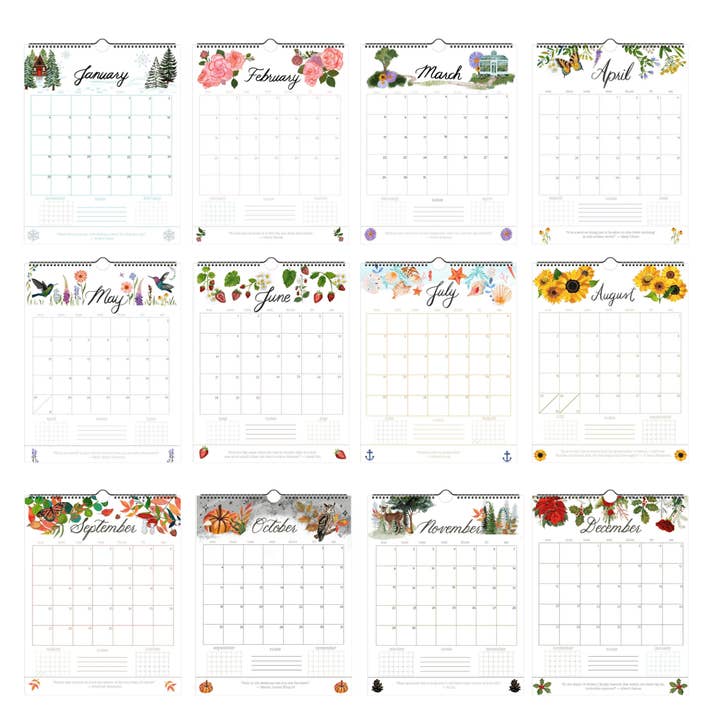 glad you're here co - Wholesale Calendar - 2026 Nature-Inspired Wall Calendar – Botanical & Floral Artwork | 12-Month Hanging Calendar with Hand-Painted Illustrations (Pre-Order Ships Sept. 15)1
