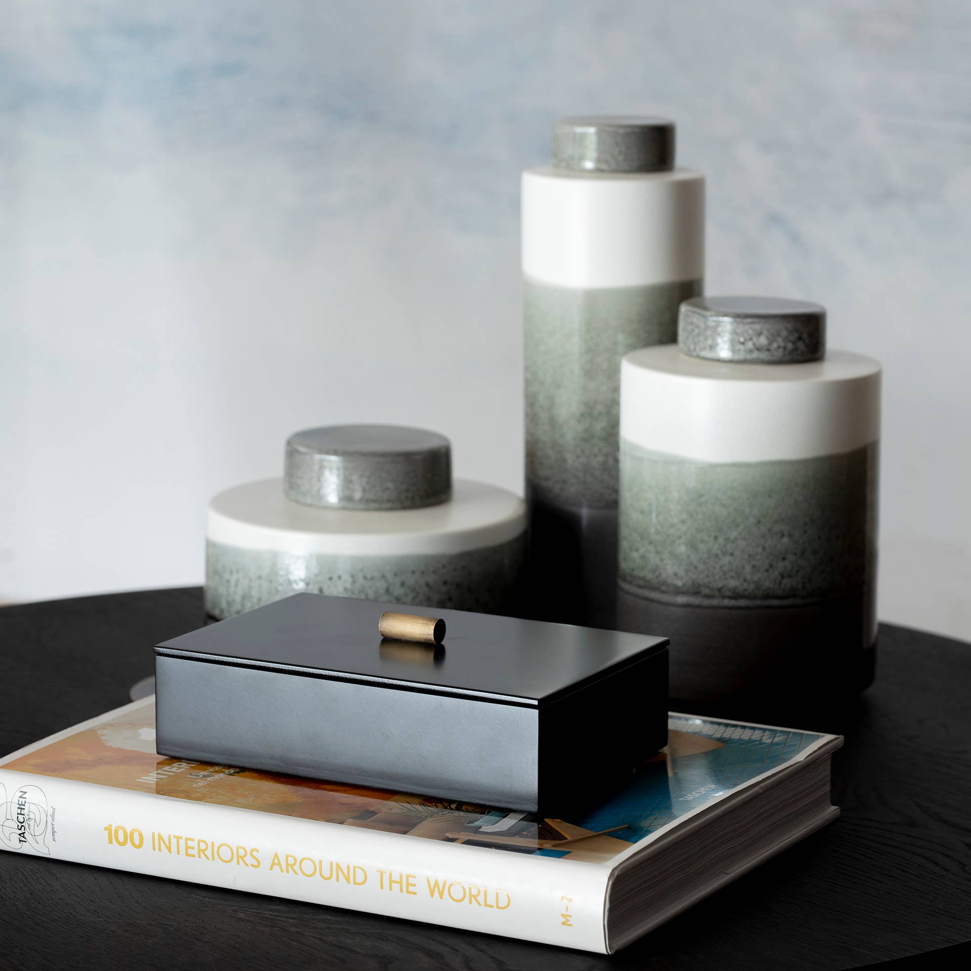 Lusitanus Home - Wholesale Plant Pot - Set/5 Ceramic Pots, White & Gray, Handmade by Lusitanus Home2