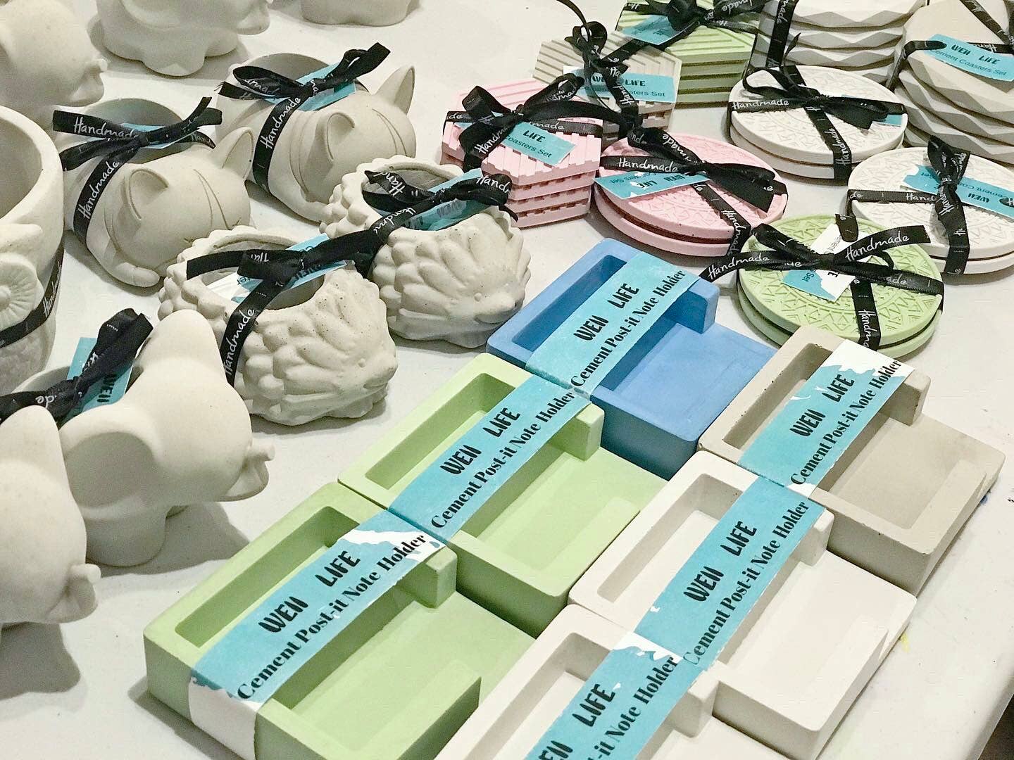 Weii Life Inc. – Engroshandel Skrivebordsindretning – Post‑IT Bemærk Cement Holder-Beton Sticky Note Cube Holder7