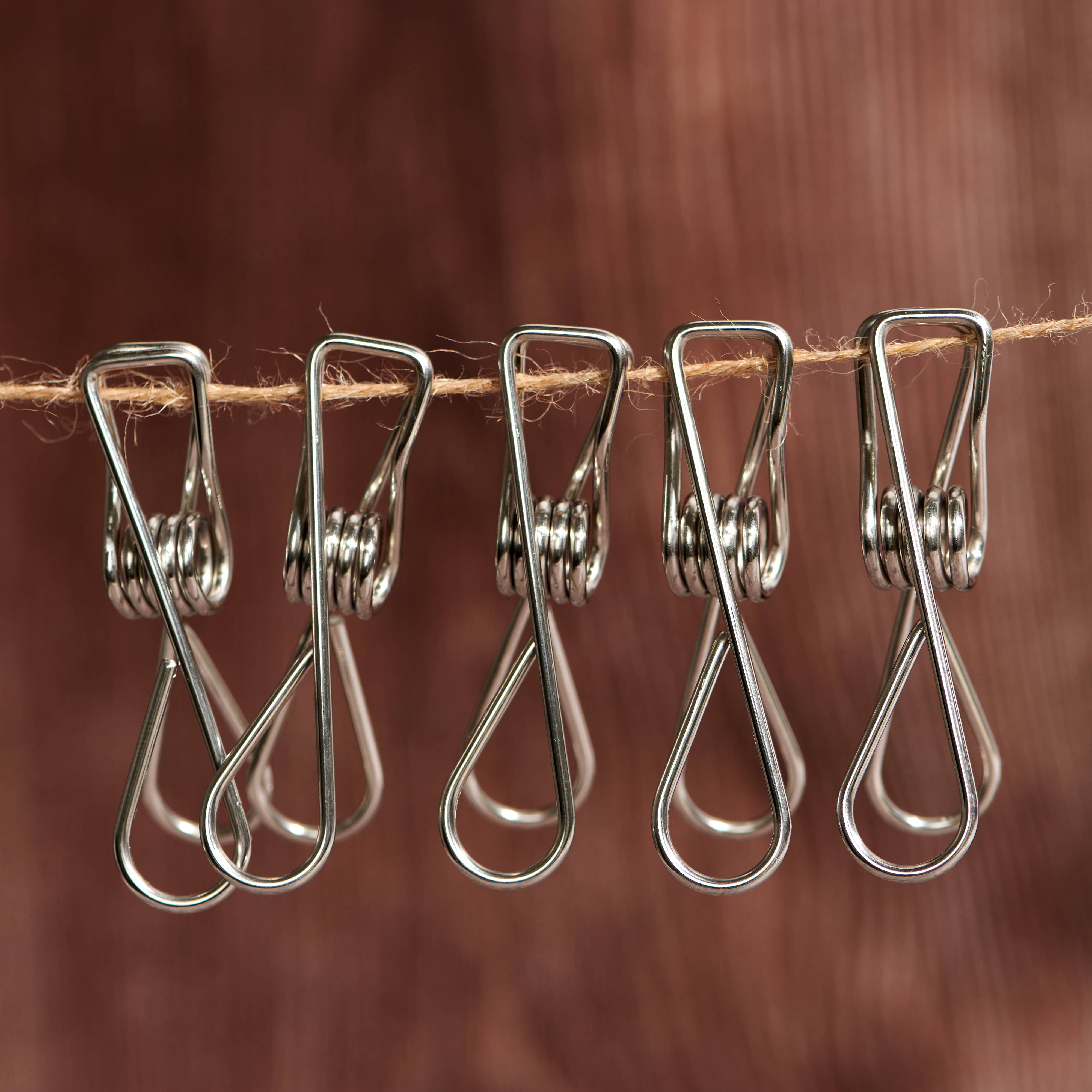 Desesh - Vente Pinces à linge - Pinces à linge en acier inoxydable (lot de 20 dans un sac en coton)1