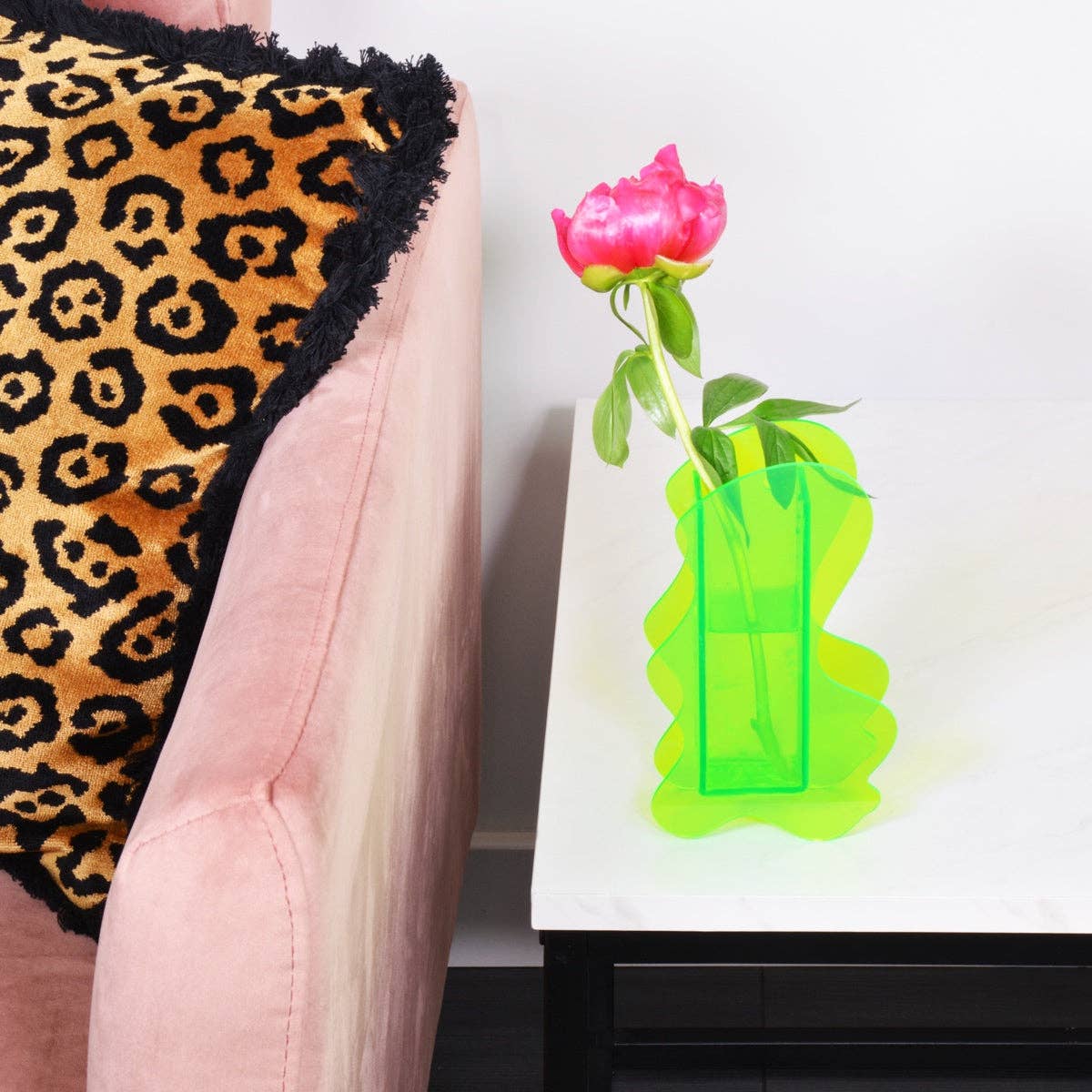 Flamingo Candles - Vente Vases - Vase abstrait vert fluo