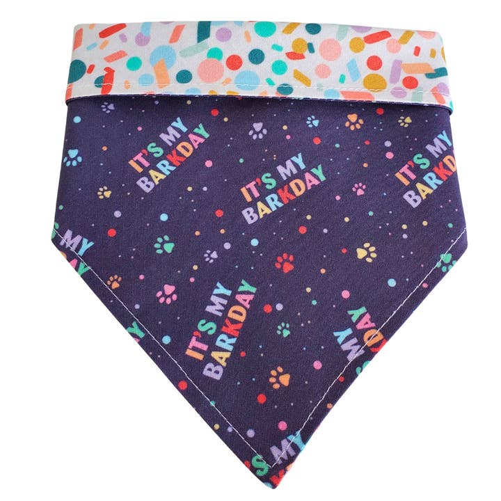 Barkday - Reversible Dog Collar Bandana for wholesale by Charlie & the Hound