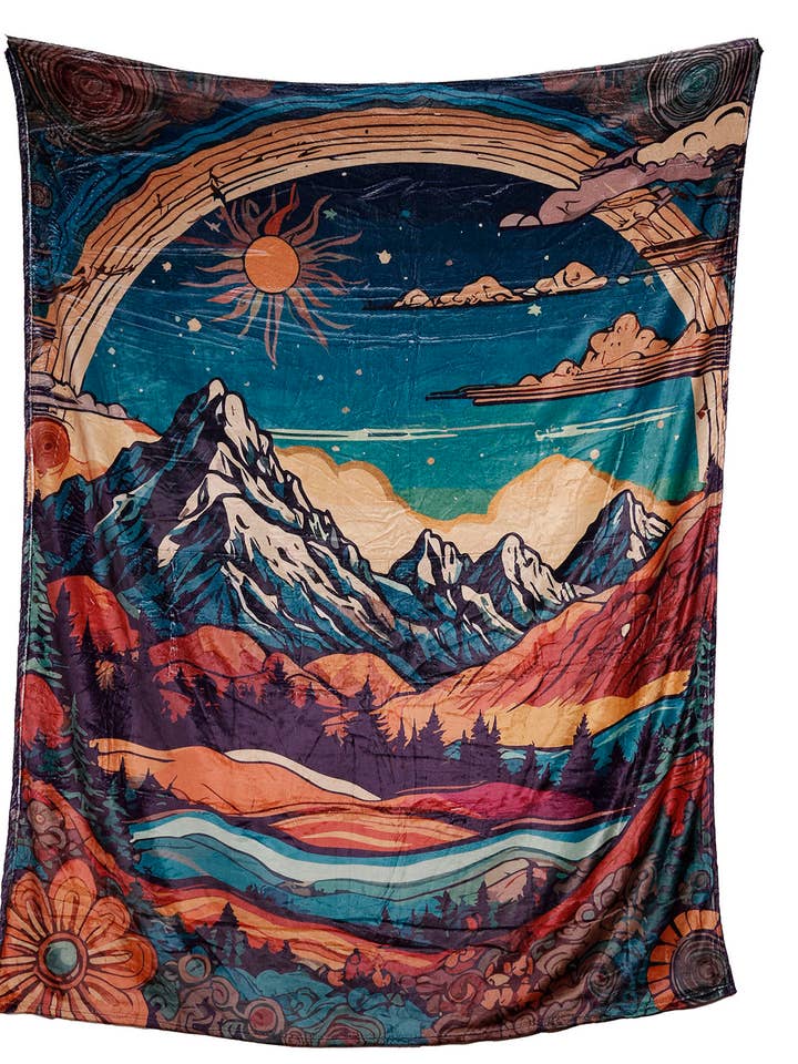 Coperta in pile Mountain & Hill, due misure per la vendita all'ingrosso da parte di Sunshine Joy