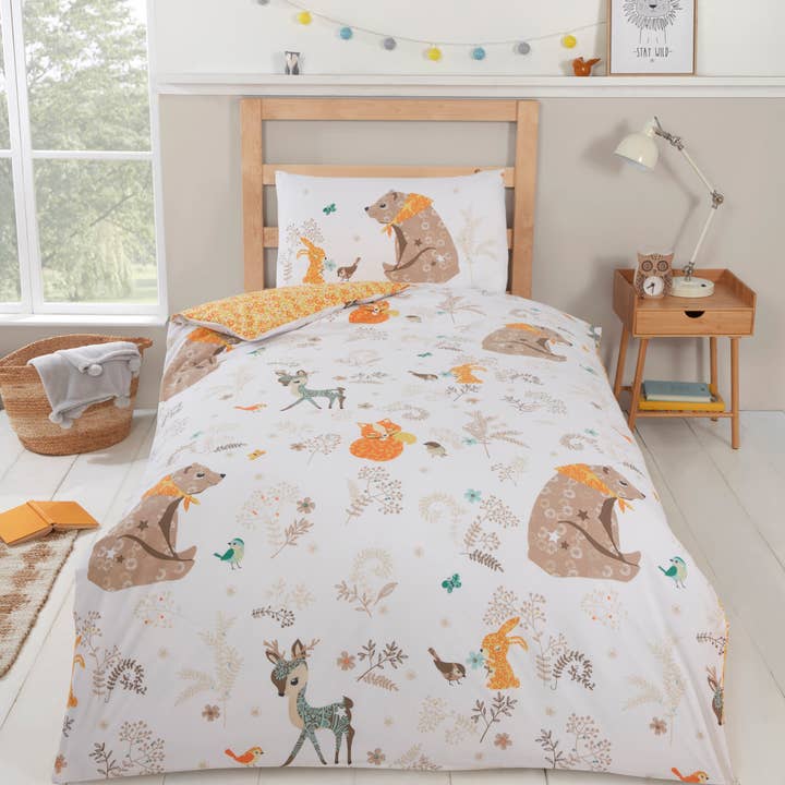 Multi Woodland Friends Duvet Set for wholesale on Faire