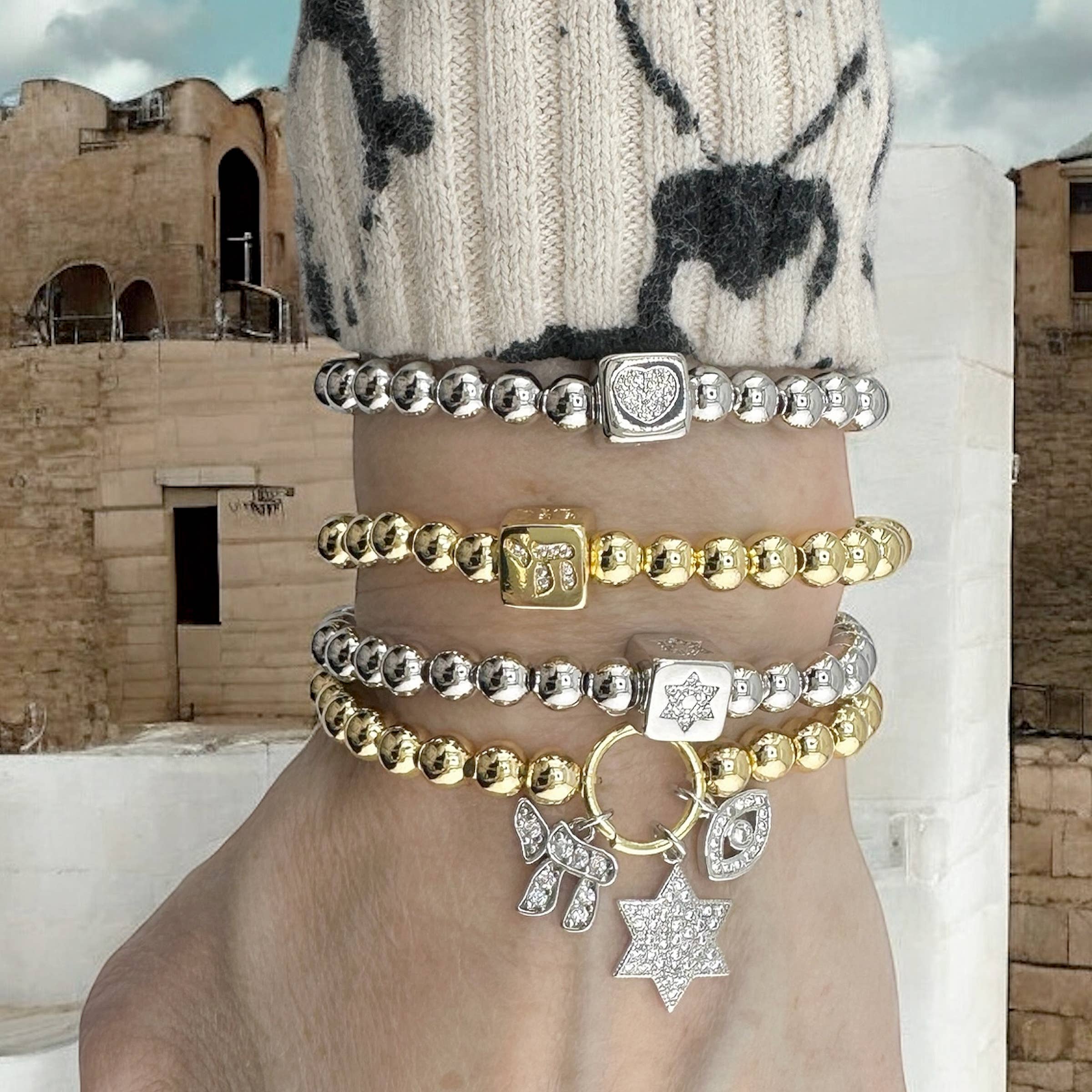 Love, Lisa - Wholesale Beaded Bracelet - Emily Star of David & Chai Luxe Bracelets4