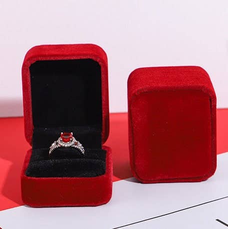 Zakka – wholesale Jewellery box/organiser – Velvet Jewelry Box Ring Pendant Necklace Earrings Burgundy8