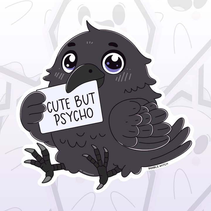 Autocollants d'oiseaux corbeaux mignons mais psychopathes pour la vente par DoodleWitch