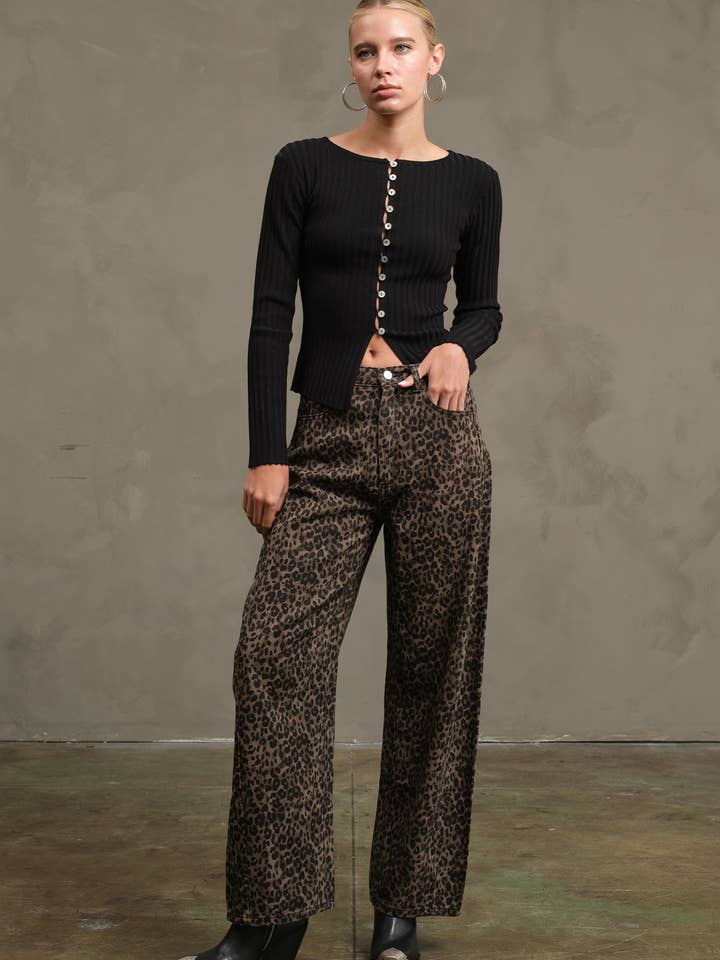 Leopard print barrel pants - RB1063 for wholesale by RAISONNEL