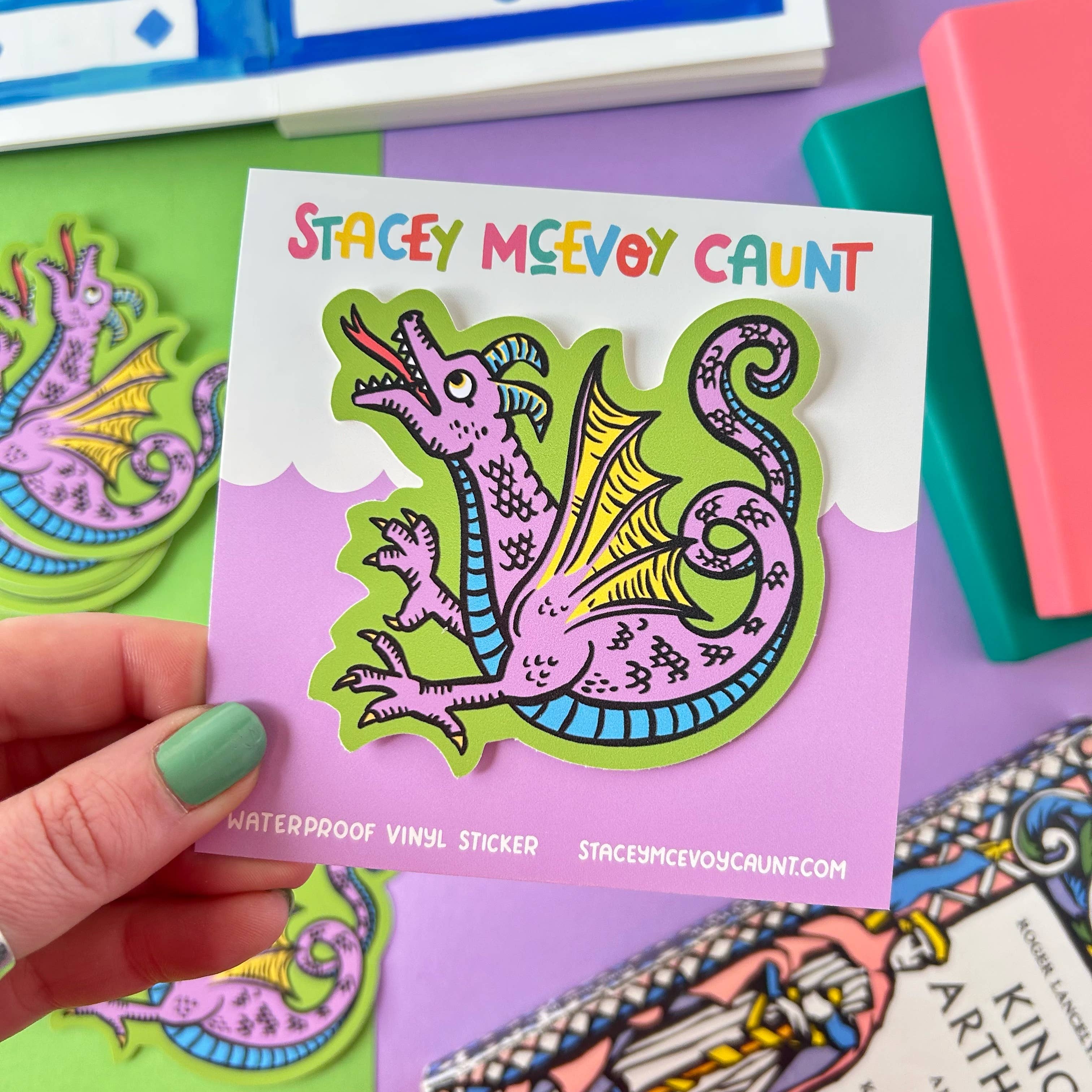 Stacey McEvoy Caunt - Wholesale Sticker - Dragon Medieval Marginalia Vinyl Sticker0