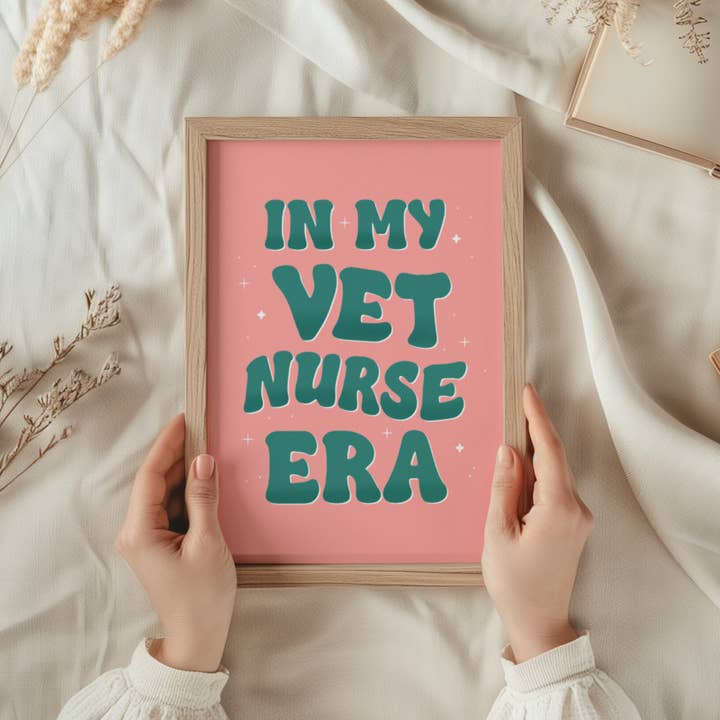 In My Vet Nurse Era Veterinary Prints (Green) for wholesale by Coffee and a Catfish