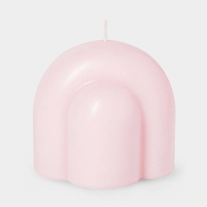 Vela Templo OCTAEVO - Rosa Pálido, 3.5" de altura, Hecha en Italia para venta al por mayor de 54 Celsius