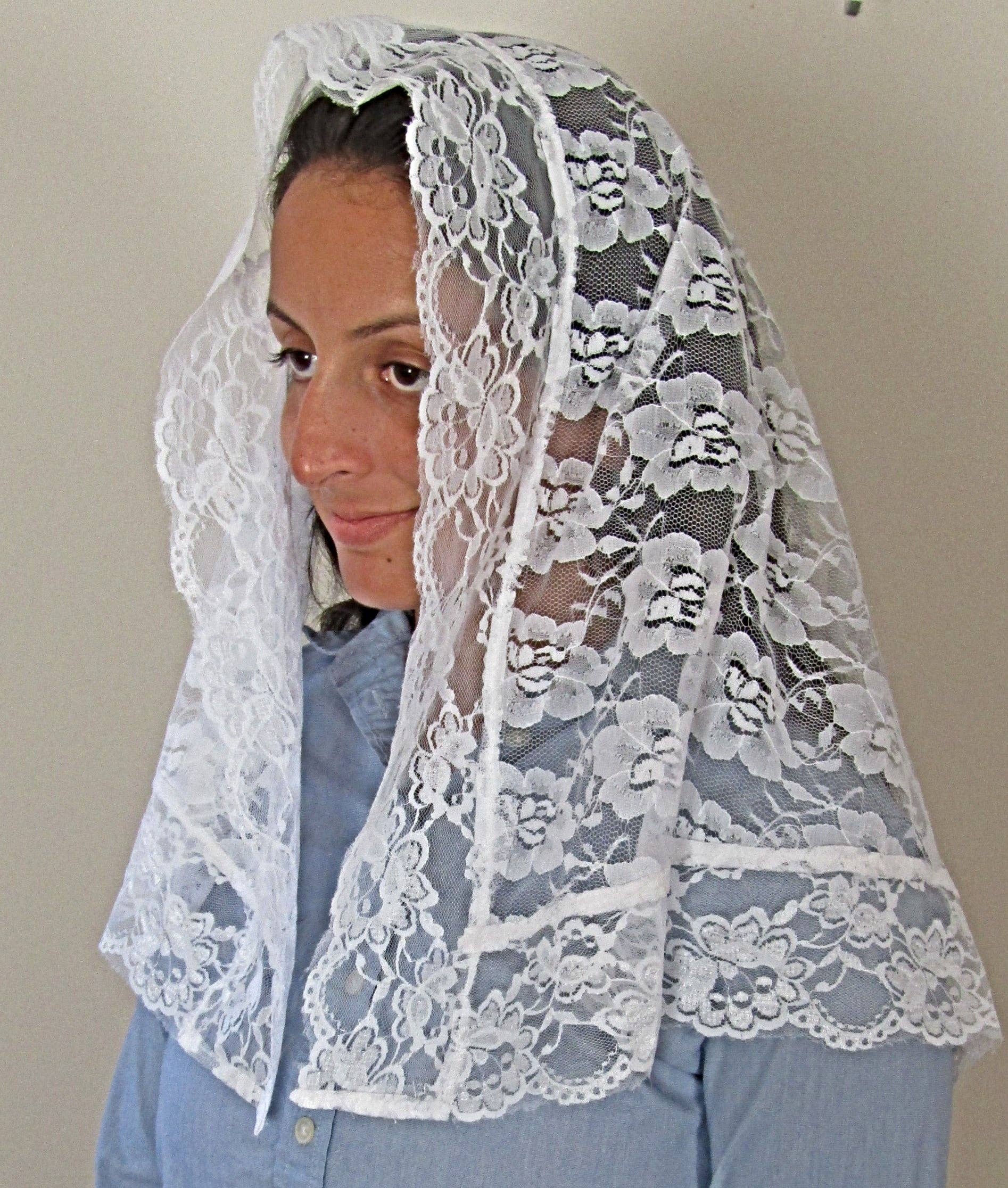 mds - Wholesale Veil - Women's - mds - Lace with lace trimmed mantilla #21002