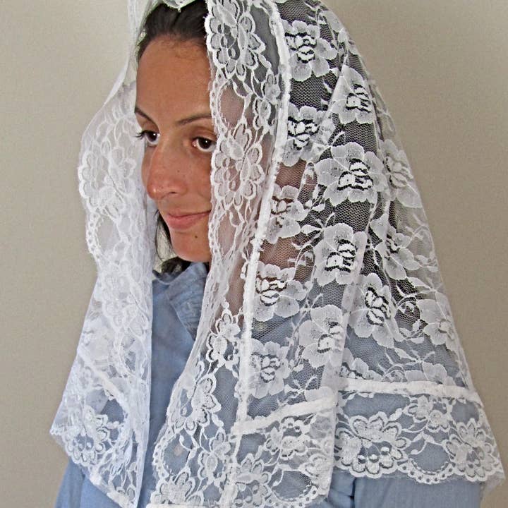 mds - Wholesale Veil - Women's - mds - Lace with lace trimmed mantilla #21002